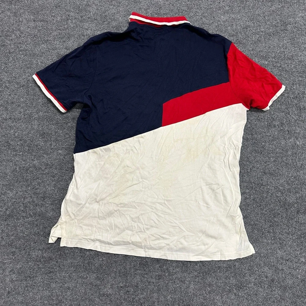 Polo Ralph Lauren Polo Shirt Mens Large Navy Red White Colorblock Classic Fit